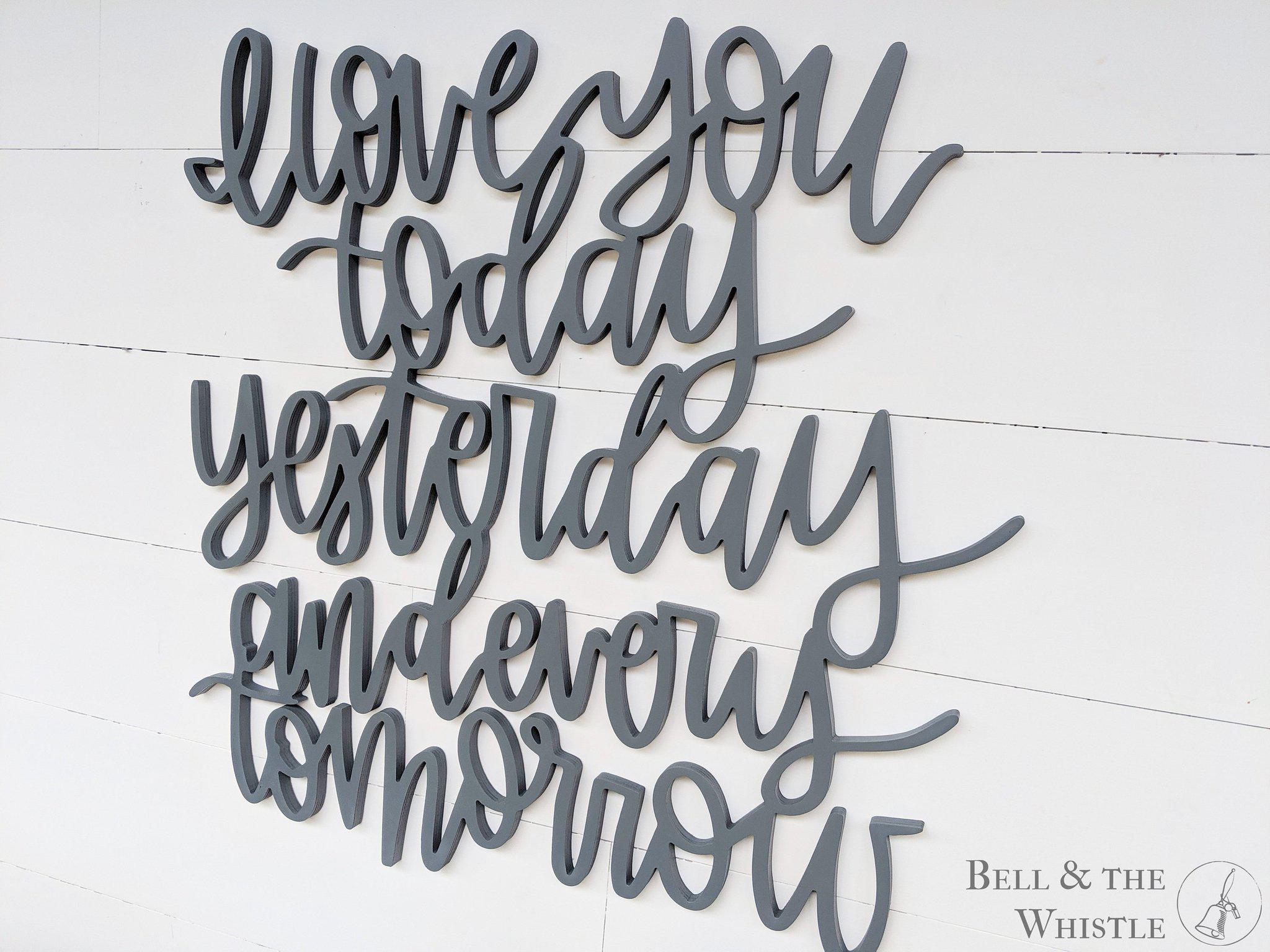 I Love You Today Yesterday and Every Tomorrow
