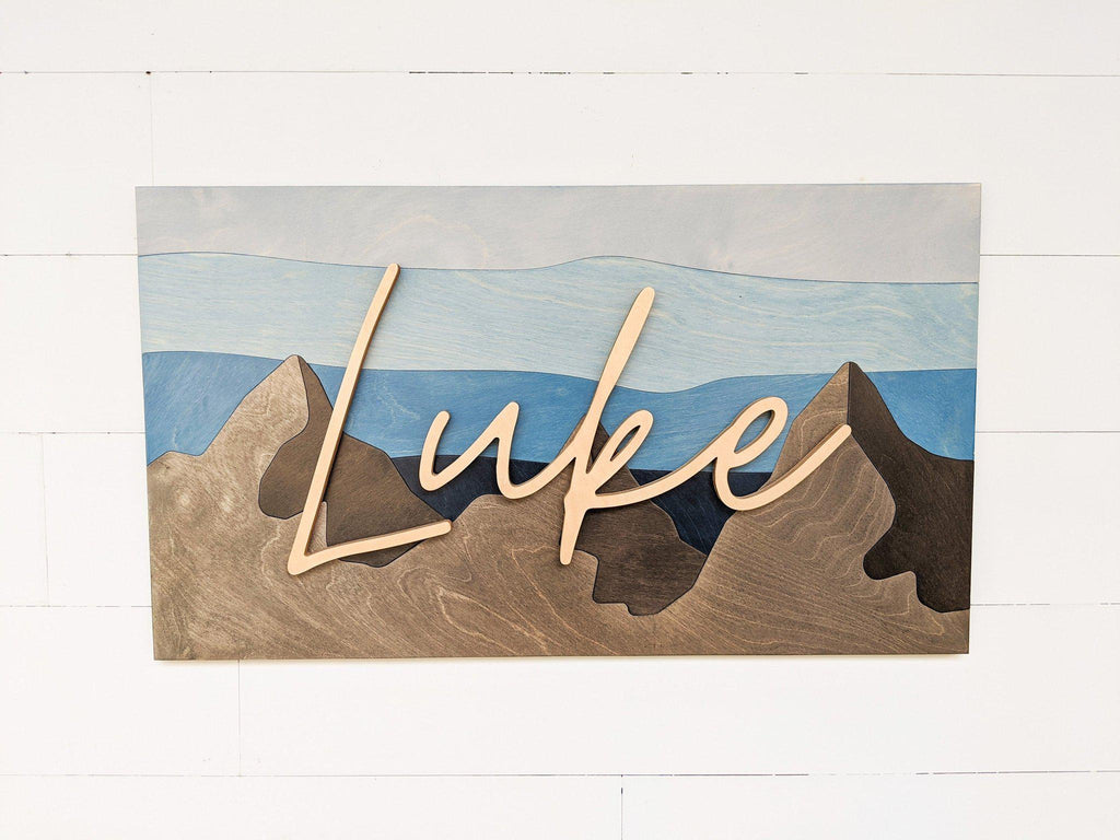 Name Sign - Luke Mountains Style