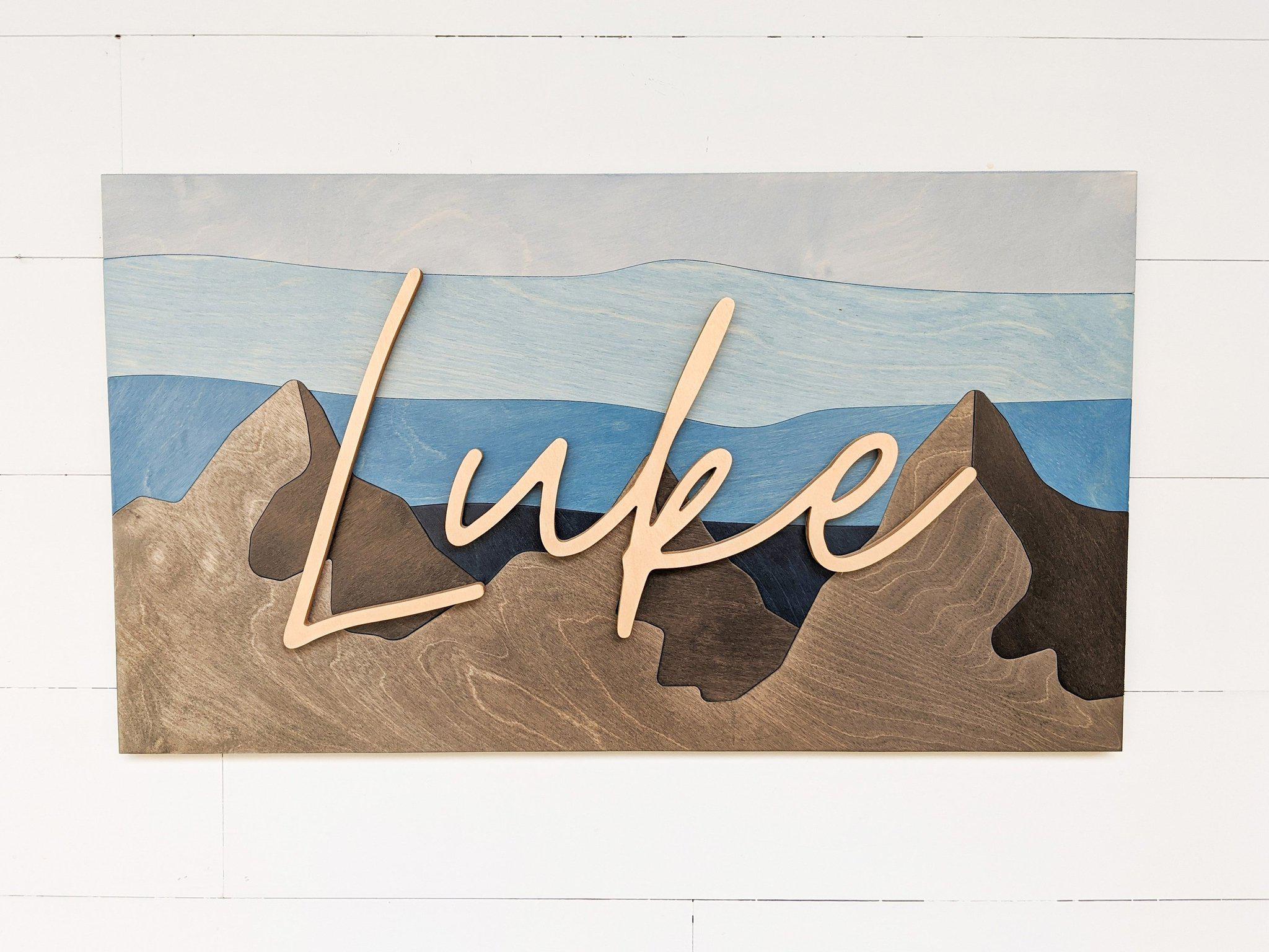 Name Sign - Luke Mountains Style