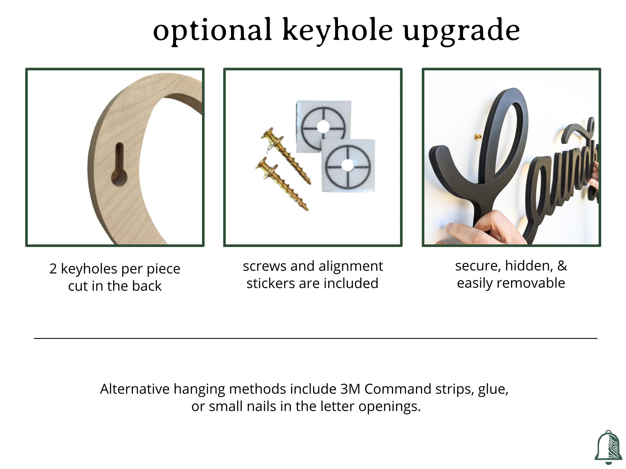 Description of the option to add keyholes to your product