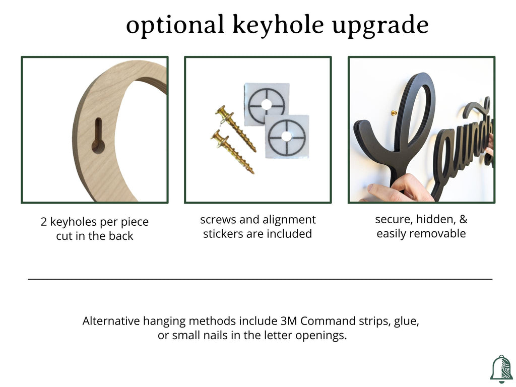 Description of the option to add keyholes to your product
